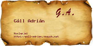 Gáll Adrián névjegykártya